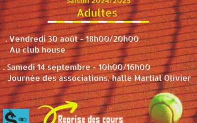 PERMANENCES INSCRIPTIONS ADUTLES – TENNIS CLUB