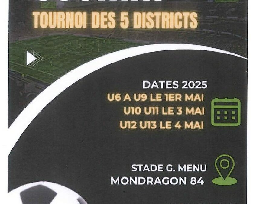 TOURNOI DES 5 DISTRICTS/ SCOMM / STADE GABRIEL MENU