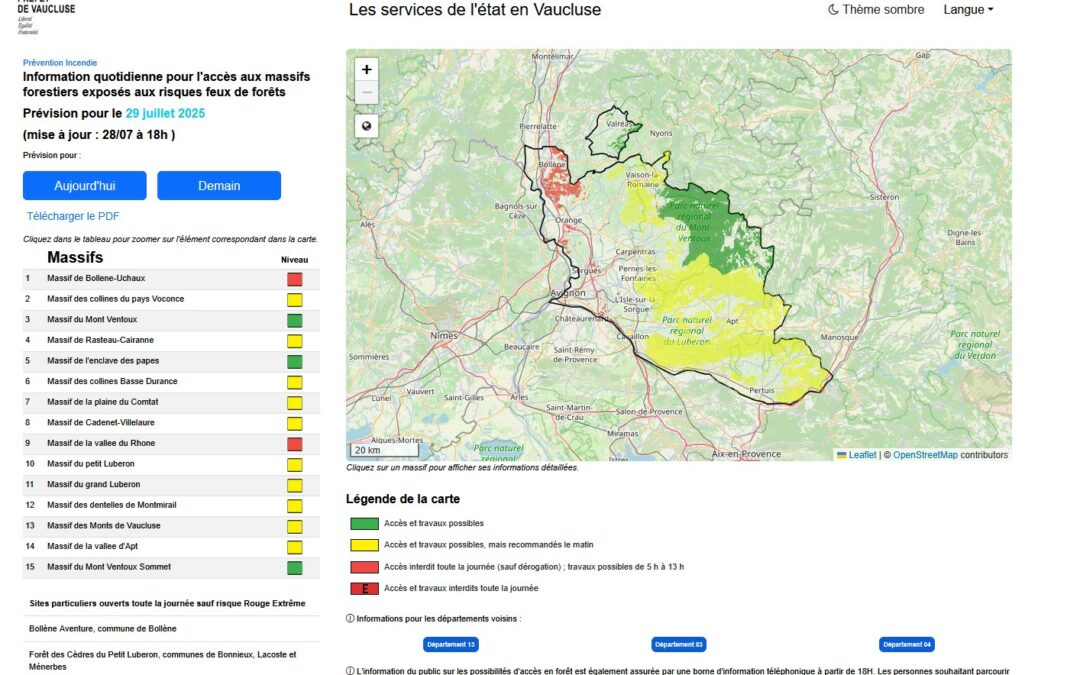 COMMUNIQUE DE PRESSE / VIGILANCE FEUX DE FORETS – RISQUE INCENDIE
