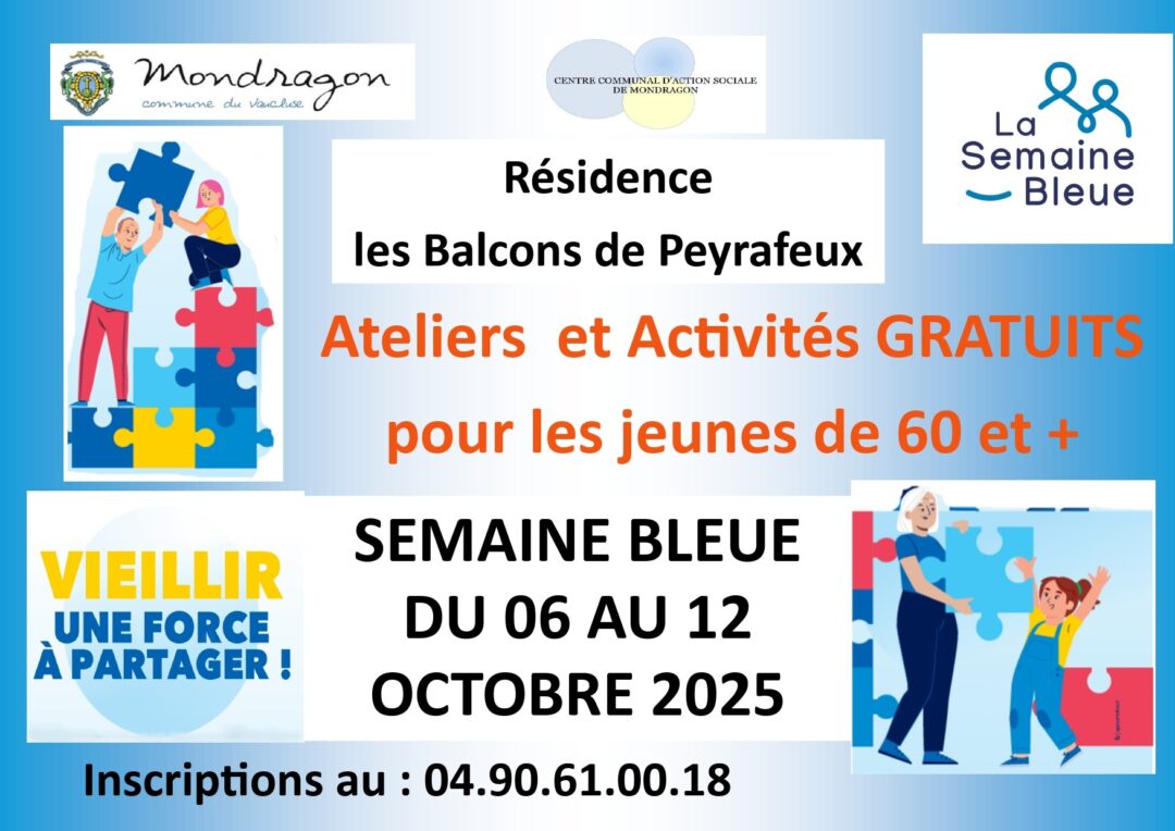 SEMAINE BLEUE DU 6 AU 12 OCTOBRE 2025