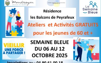 SEMAINE BLEUE DU 6 AU 12 OCTOBRE 2025