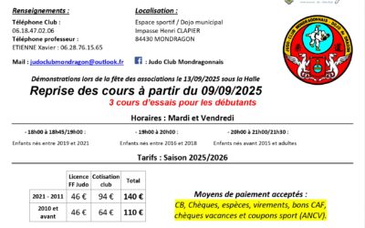 INFORMATION JUDO CLUB RENTRÉE 2025/2026