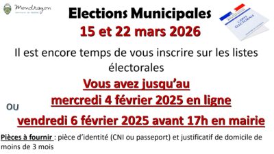 ÉLECTIONS MUNICIPALES 15 ET 22 MARS 2026