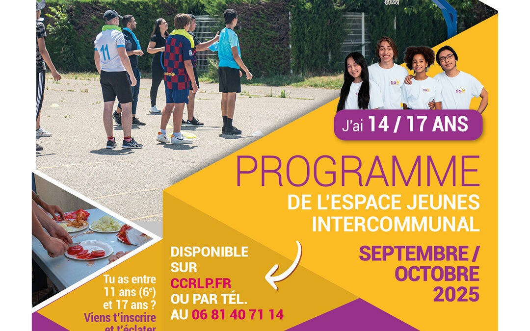 PROGRAMME DE L’ESPACE JEUNES INTERCOMMUNAL SEPTEMBRE/OCTOBRE 2025 14-17 ANS