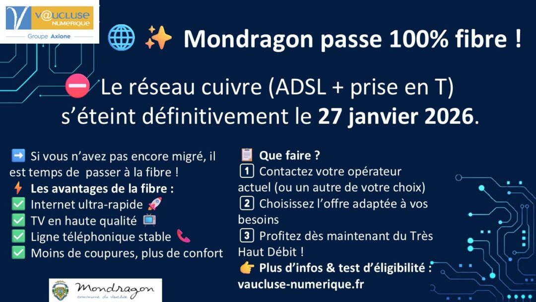 📢 Mondragon passe à la fibre !