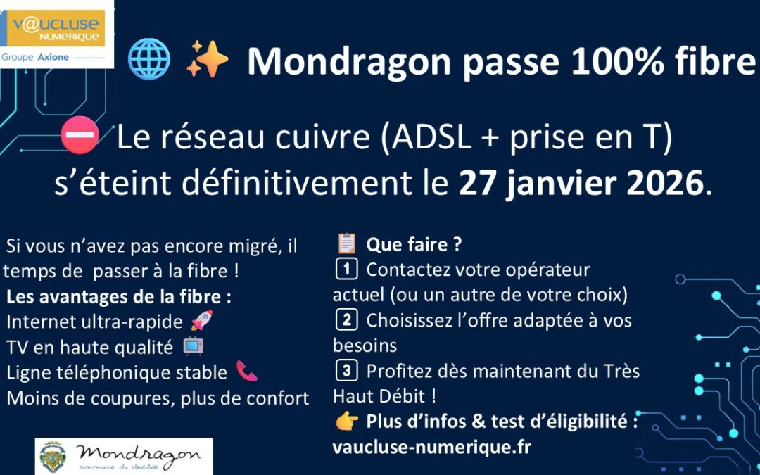 📢 Mondragon passe à la fibre !