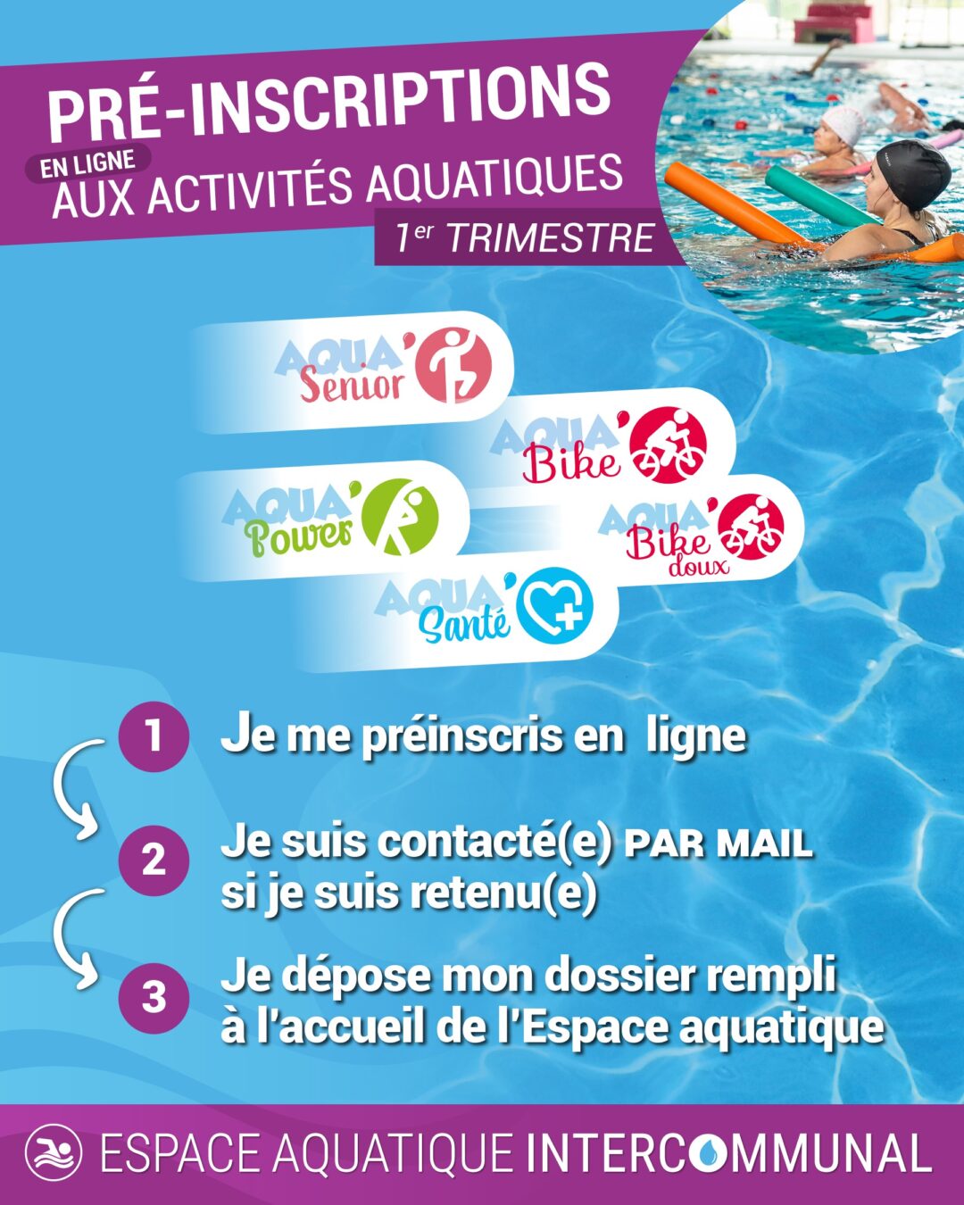 PRÉ-INSCRIPTIONS EN LIGNE AUX ACTIVITÉS AQUATIQUES