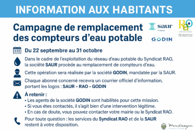 CAMPAGNE DE REMPLACEMENT DES COMPTEURS D&rsquo;EAU POTABLE
