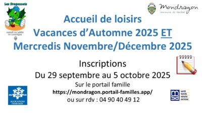 INSCRIPTIONS ACCUEIL DE LOISIRS MONDRAGON