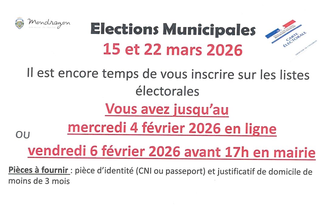 INFORMATION ÉLECTIONS MUNICIPALES 2026