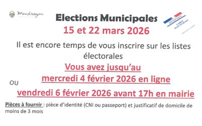 INFORMATION ÉLECTIONS MUNICIPALES 2026