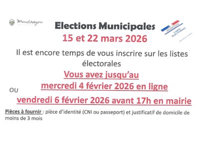 INFORMATION ÉLECTIONS MUNICIPALES 2026