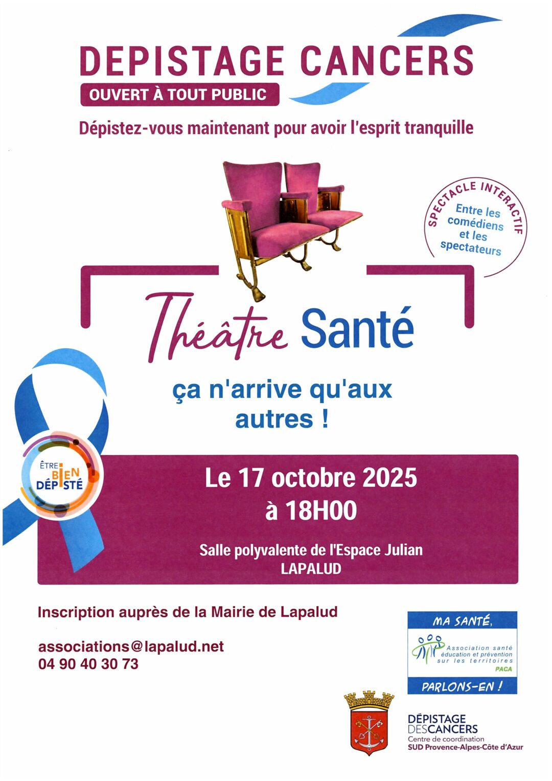 OCTOBRE ROSE – THÉÂTRE SANTÉ SPECTACLE INTERACTIF LAPALUD