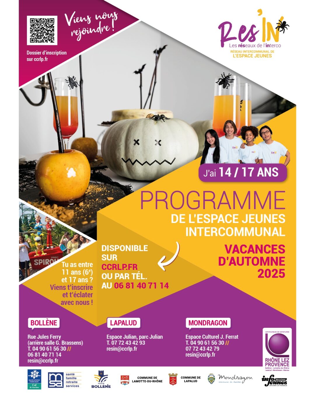 PROGRAMME VACANCES AUTOMNE 14/17 ANS ESPACE JEUNES INTERCOMMUNAL