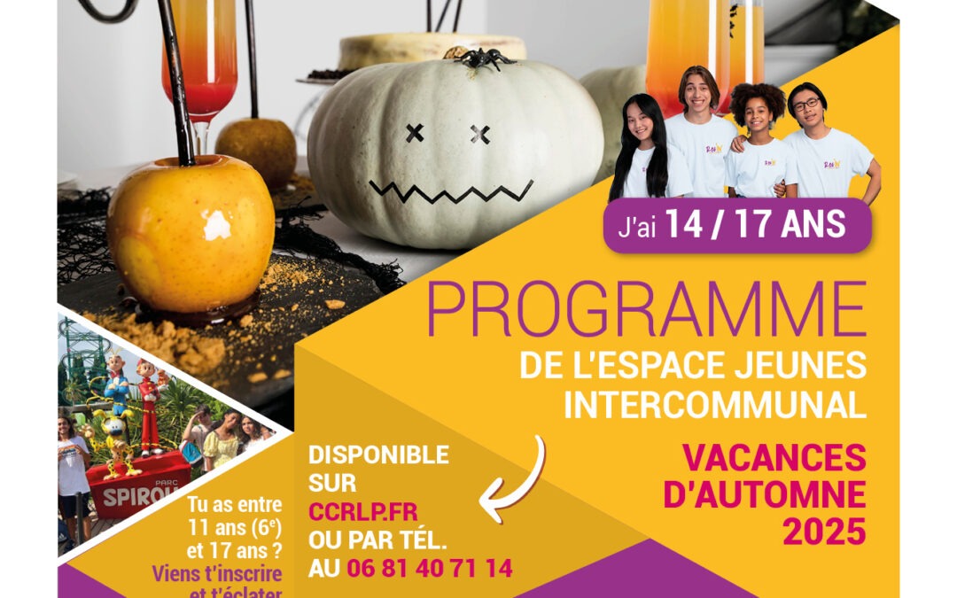 PROGRAMME VACANCES AUTOMNE 14/17 ANS ESPACE JEUNES INTERCOMMUNAL