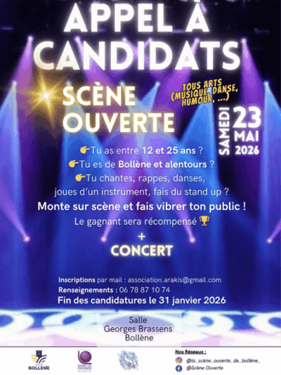 APPEL À CANDIDATS SCÈNE OUVERTE