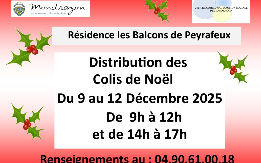 DISTRIBUTION DES COLIS DE NOËL – RÉSIDENCE LES BALCONS DE PEYRAFEUX