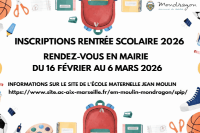 INSCRIPTIONS RENTRÉE SCOLAIRE 2026