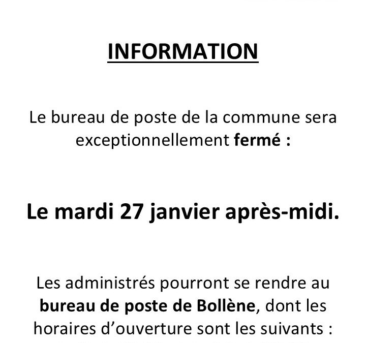 INFORMATION LA POSTE MONDRAGON