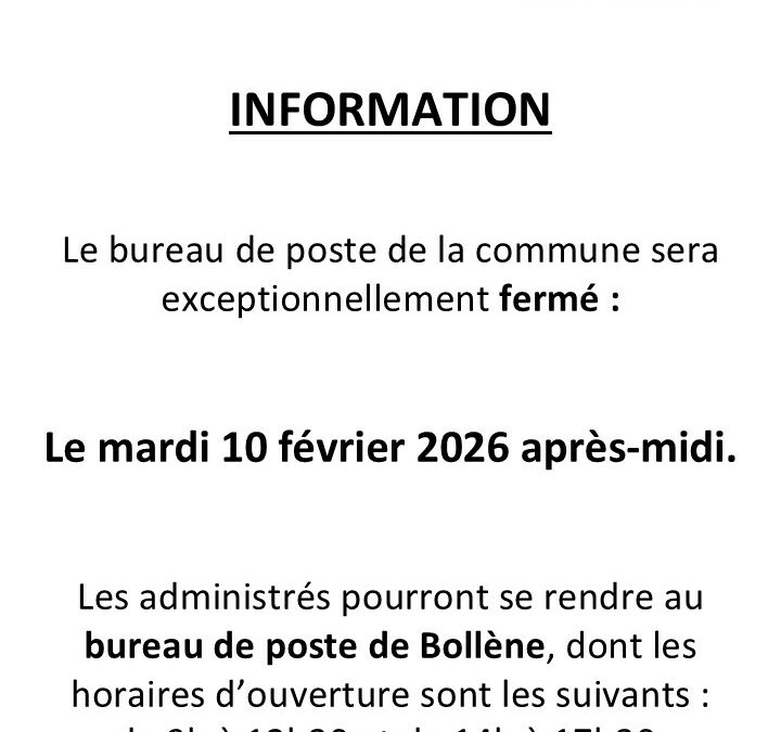 INFORMATION LA POSTE MONDRAGON