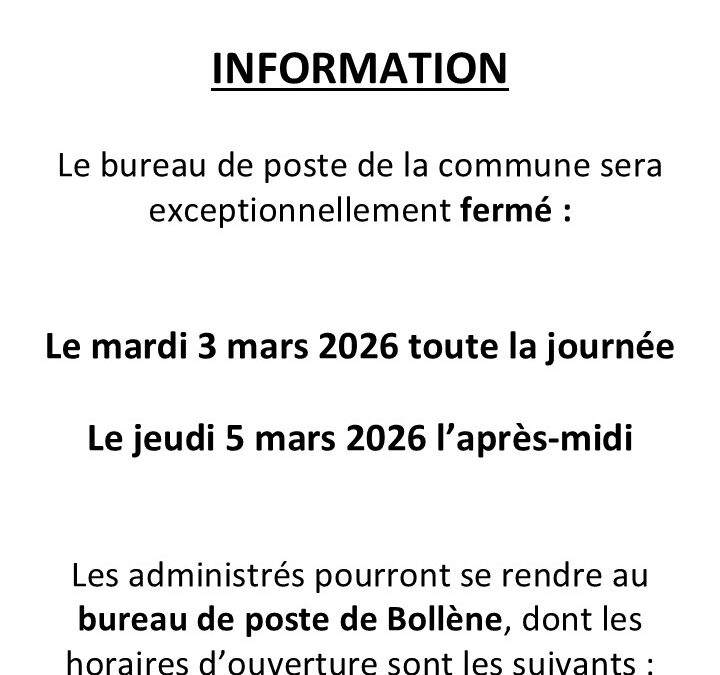 INFORMATION LA POSTE MONDRAGON