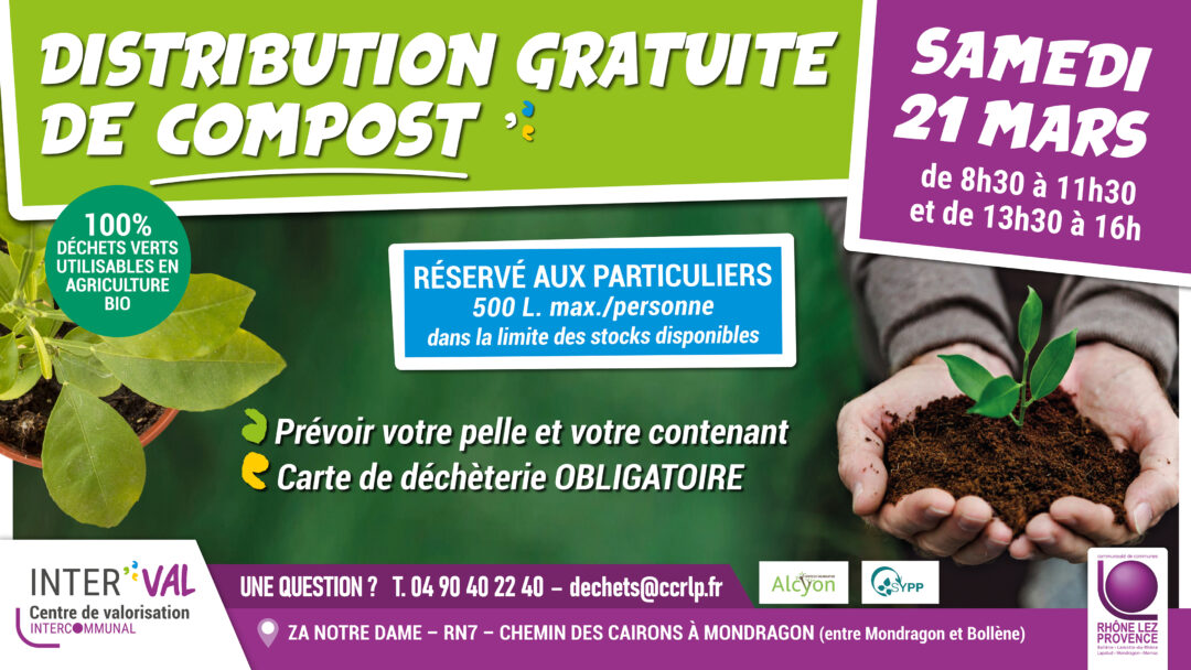 DISTRIBUTION GRATUITE DE COMPOST – CENTRE DE VALORISATION INTERCOMMUNAL