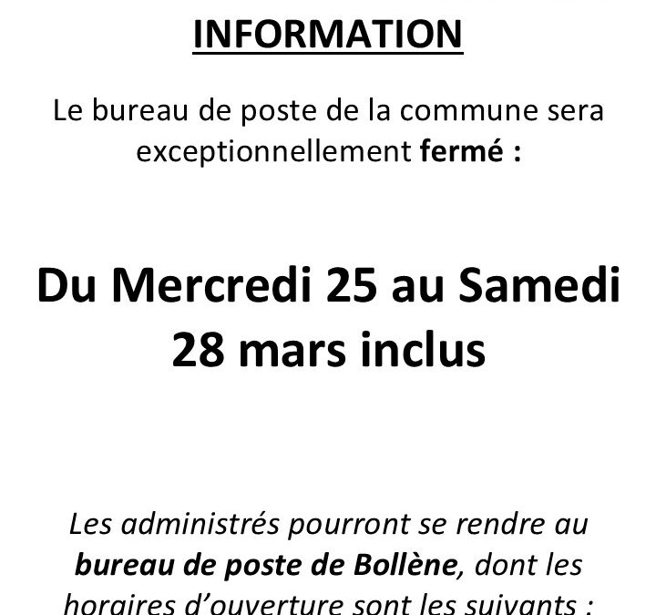 INFORMATION LA POSTE MONDRAGON