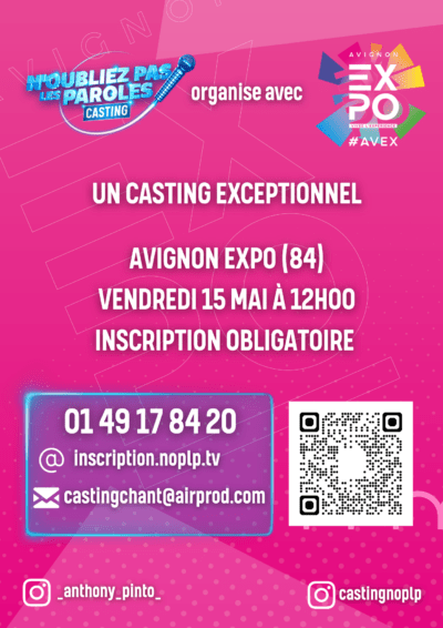 CASTING N&rsquo;OUBLIEZ PAS LES PAROLES – FOIRE EXPO AVIGNON –