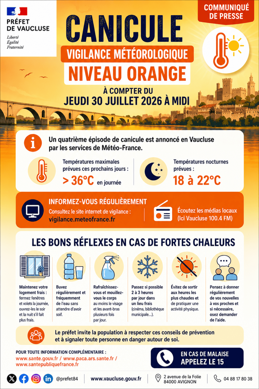 VIGILANCE ORANGE CANICULE VAUCLUSE