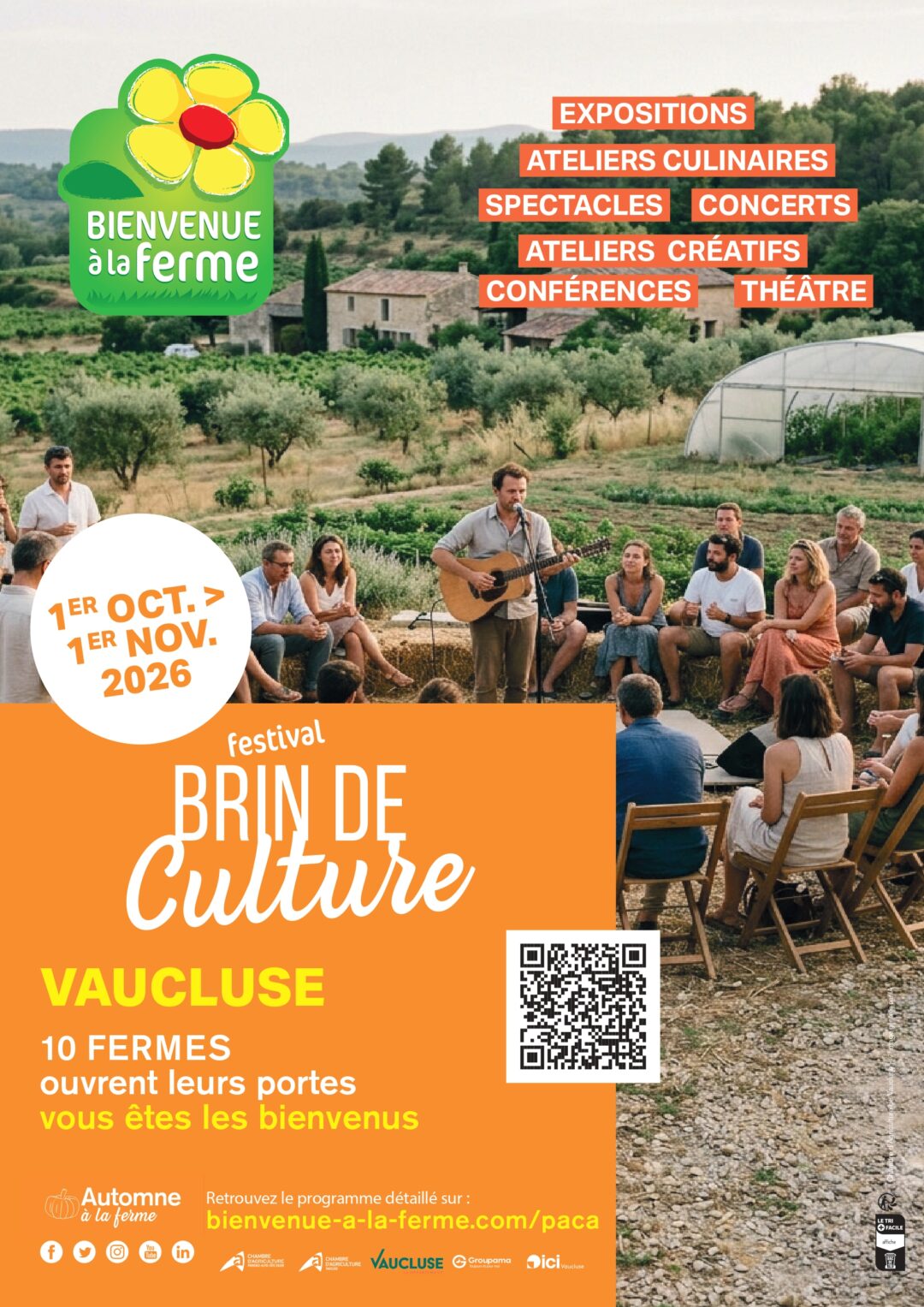 FESTIVAL BRIN DE CULTURE – DU 1ER OCTOBRE AU 1ER NOVEMBRE 2026
