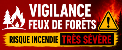 VIGILANCE FEUX DE FORÊTS – RISQUE INCENDIE TRÈS SÉVÈRE – INTERDICTION D’ACCÈS ET DE CIRCULATION JEUDI 6 AOUT 2026.