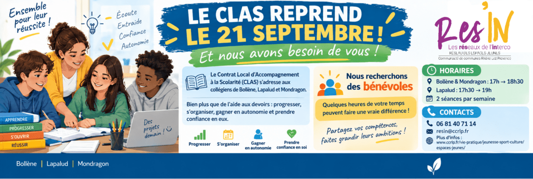 LE CLAS REPREND LE 21 SEPTEMBRE !