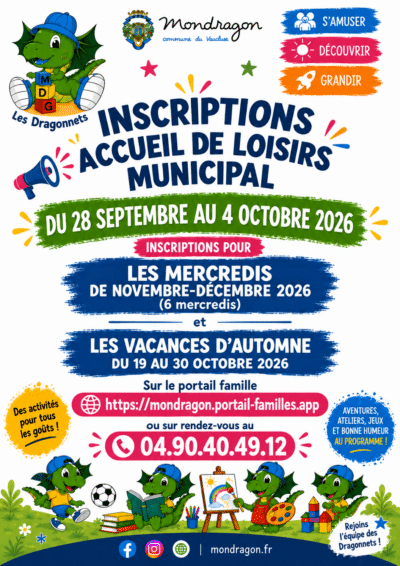 INSCRIPTIONS ACCUEIL DE LOISIRS MUNICIPAL
