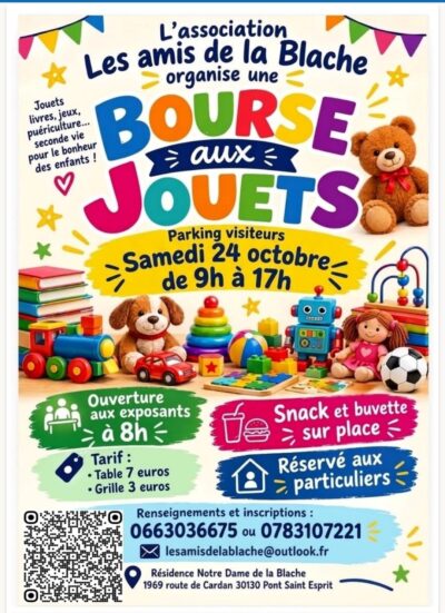 BOURSE AUX JOUETS – ASSOCIATION LES AMIS DE LA BLACHE – PONT SAINT ESPRIT