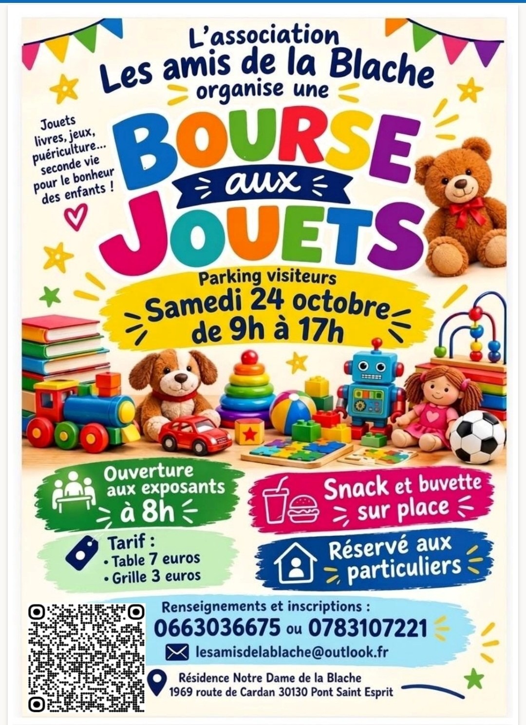 BOURSE AUX JOUETS – ASSOCIATION LES AMIS DE LA BLACHE – PONT SAINT ESPRIT