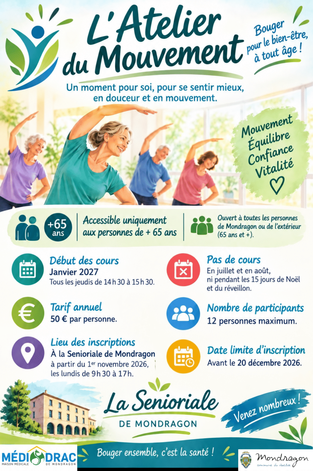 🌿 NOUVEAU À MONDRAGON : L’ATELIER DU MOUVEMENT ! 💚
