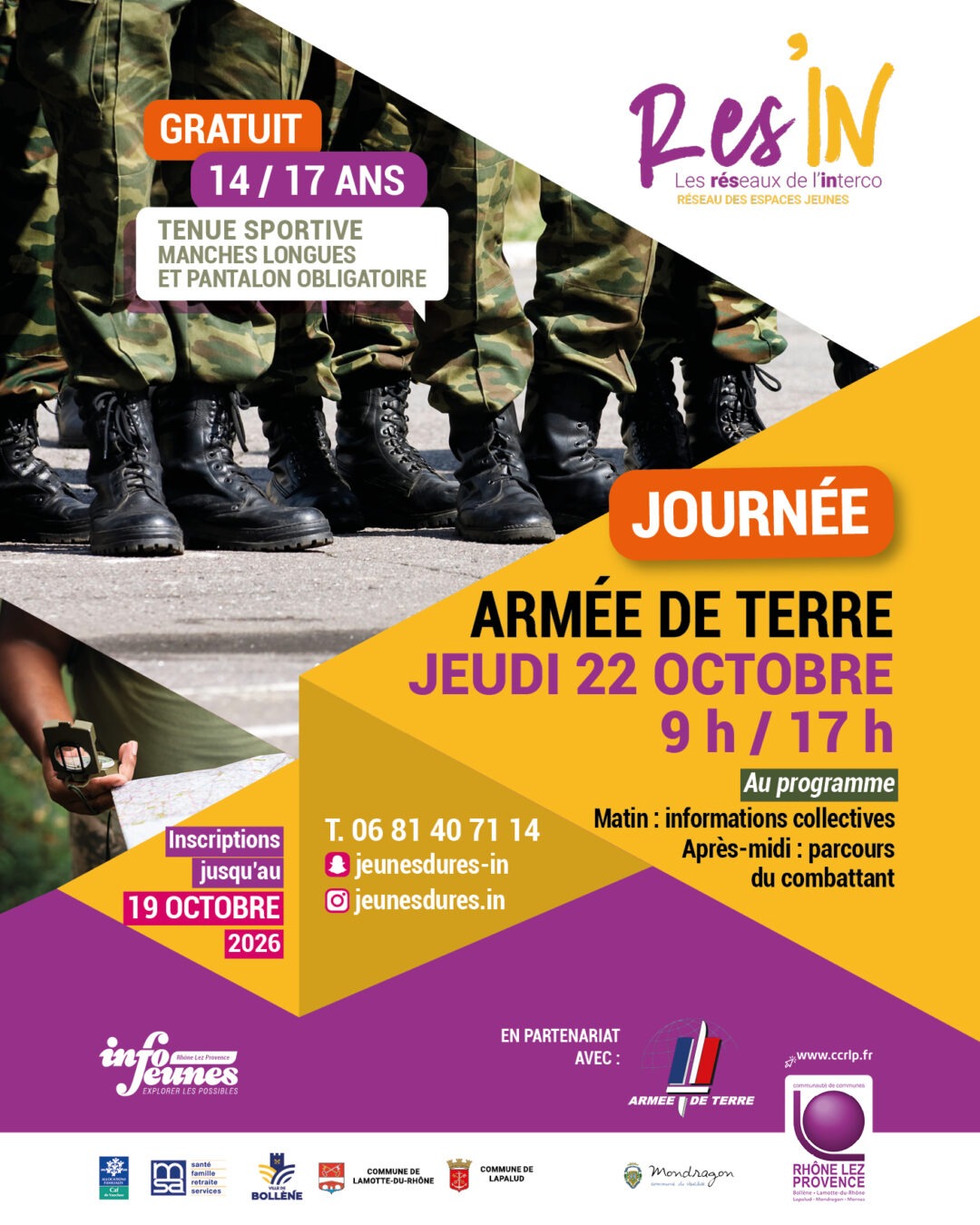 JOURNÉE ARMÉE DE TERRE – RÉSEAU DES ESPACES JEUNES DE L&rsquo;INTERCO